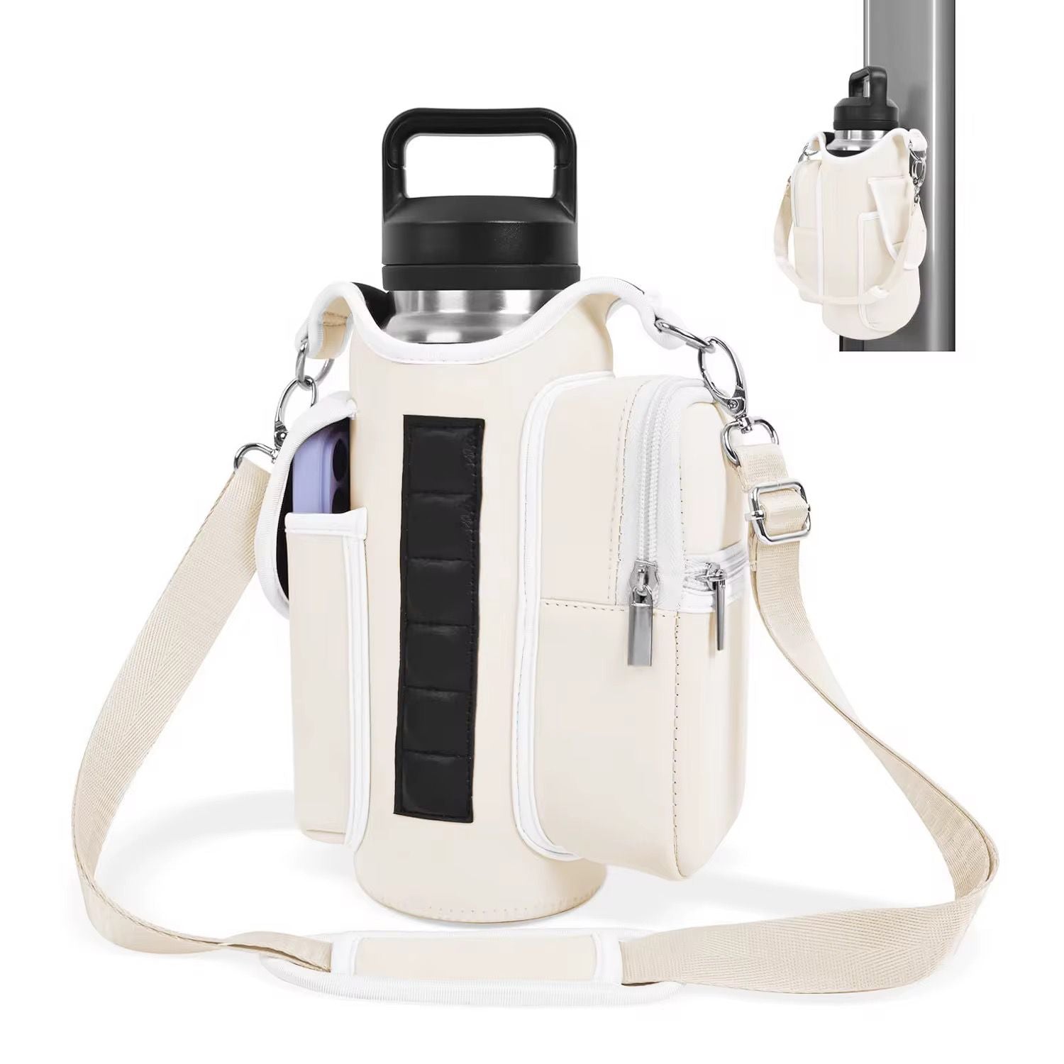 Gym magnetic bag with towel hanger,